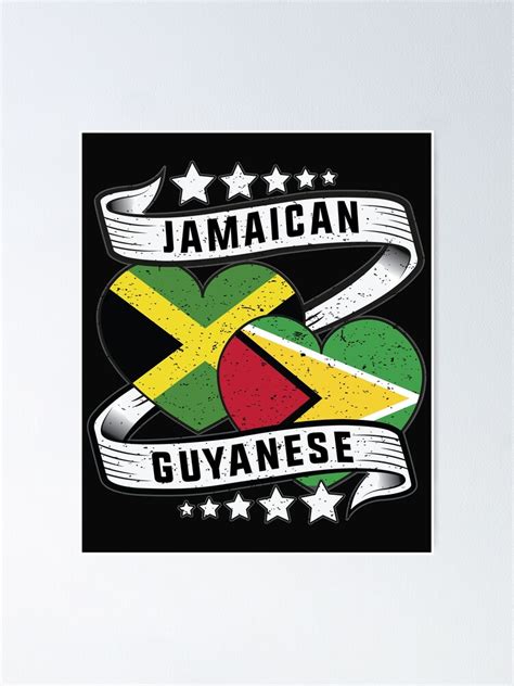 "Jamaican Guyanese flag shirt Half Guyanese and Half Jamaican " Poster for Sale by davinccidz ...