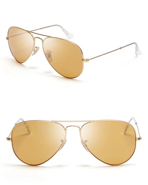 Ray-ban Original Polarized Aviator Sunglasses in Gold for Men (Matte Gold/Orange) | Lyst