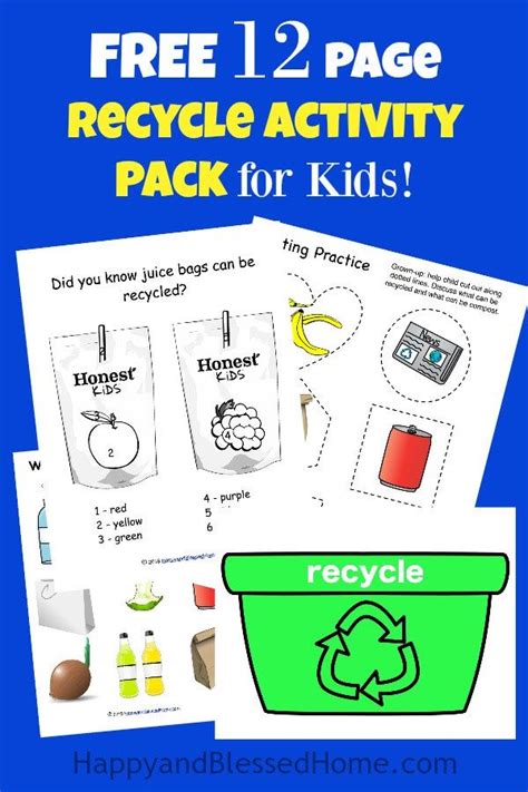 FREE 12 Page Recycle Activity Pack for Kids | Recycling activities ...