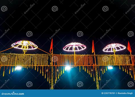 Ganga Aarti, Dashashwamedh Ghat Varanasi Stock Image - Image of night ...