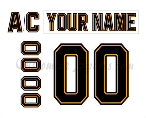 Boston Bruins Customized Number Kit (sublimation) for 2022 Reverse ...