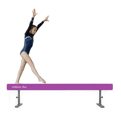 Athletic Bar 8ft Adjustable Tube Beam, High and Low Floor Beam Gymnastics Equipment for Kids ...