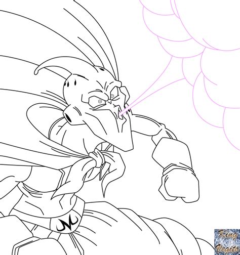 Evil Buu Lineart by kingvegito on DeviantArt