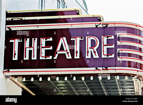 Vintage Theatre Sign Stock Photo - Alamy