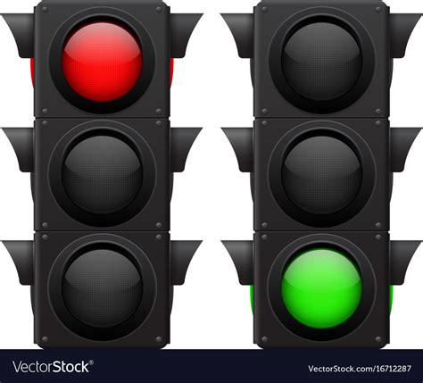 Traffic lights red green Royalty Free Vector Image