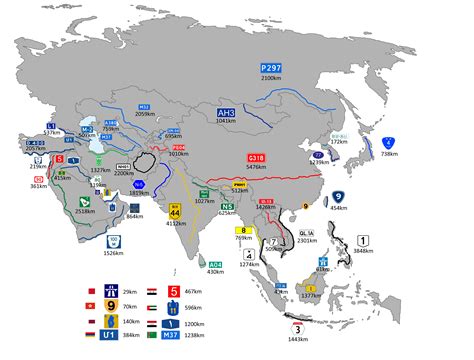 Longest Road in Each Country of Asia : r/indonesia