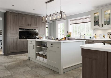 Grey Stained Shaker Kitchen Cabinets