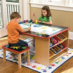 This art table would be cute in a brightly colored craft room or kids playroom!! | Kids art ...