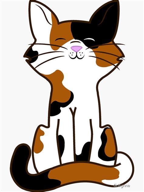 "Sitting Calico Cat" Sticker by Grifynne | Redbubble