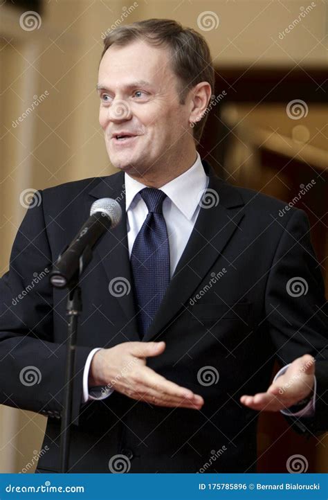 Warsaw, Masovia / Poland - 2007/11/27: Donald Tusk, Prime Minister of ...