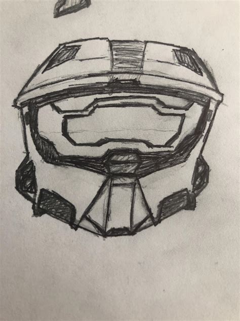 made a sketch of chief’s helmet from halo infinite, not perfect but i ...