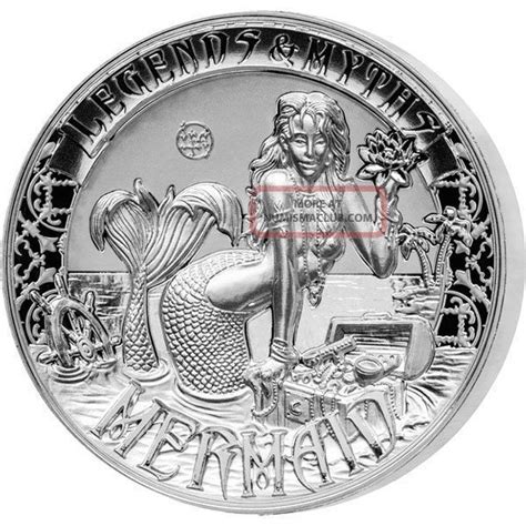 Solomon Islands 2016 5$ Mermaid Legends And Myths 2oz Reverse Proof Silver Coin