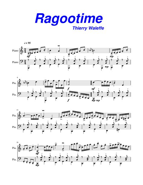 Ragootime (ragtime) Sheet music for Piano | Download free in PDF or MIDI | Musescore.com