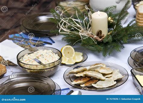 Polish Christmas table stock photo. Image of delicious - 7619696