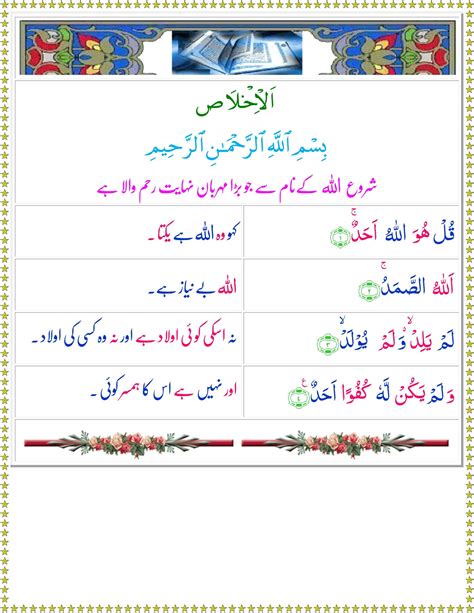 Surah Ikhlas With Urdu Translation And Arabic Text Recitation ...