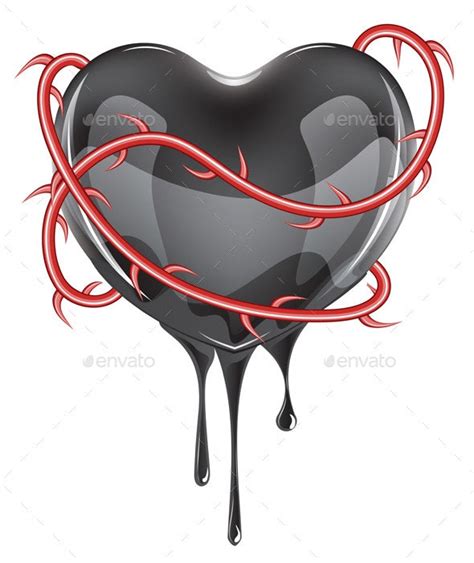 Bleeding Black Heart , Vectors | GraphicRiver