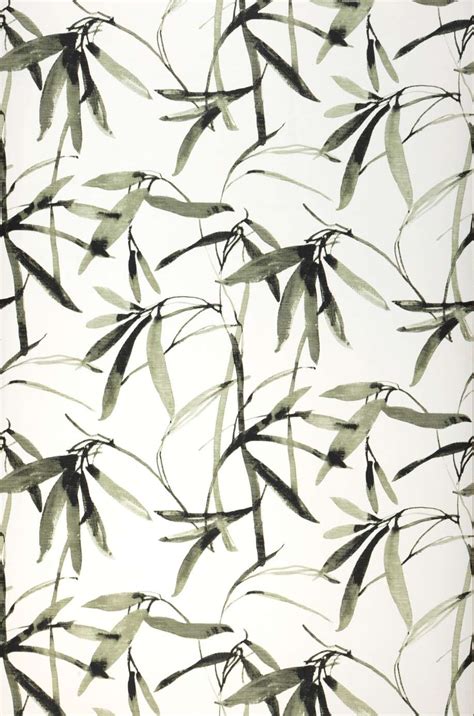 Wallpaper Bamboo Leaves shades of green | Wallpaper from the 70s