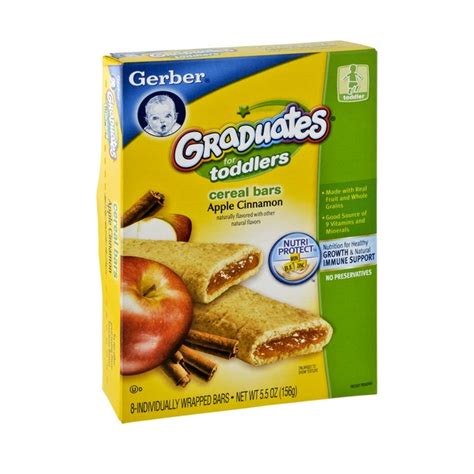 Gerber Graduates for Toddlers Cereal Bars Apple Cinnamon - 8 ct