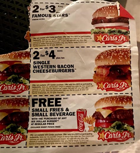 Carl’s Jr coupons from 10 years ago. : r/mildlyinteresting