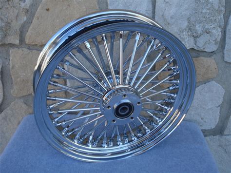 Compatible with Harley-Davidson Dual Disc Ultima King Spoke 16 x 3.5 Chrome 48 Fat Spoke Front ...