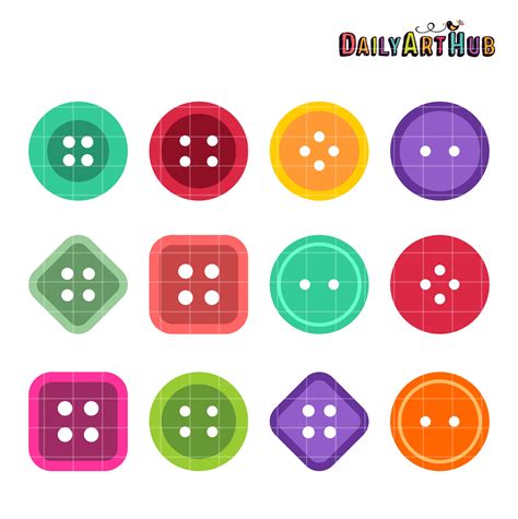 Assorted Buttons Clip Art Set – Daily Art Hub – Free Clip Art Everyday