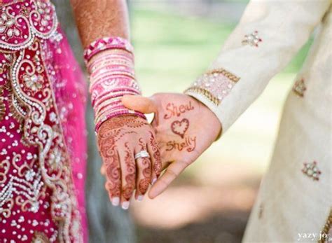 indian-wedding-couple-portrait-henna-holding-hands http://maharaniweddings.com/gallery/photo ...