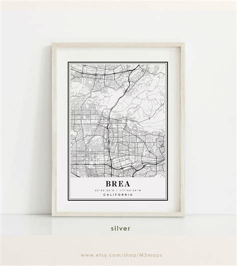 Brea California Map Brea CA Map Brea City Map Brea Print - Etsy