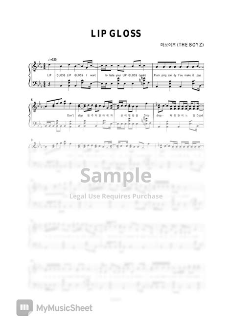 더보이즈 (THE BOYZ) - LIP GLOSS (피아노 악보 (Piano Sheet) / 가사 O) Sheets by Dopiano