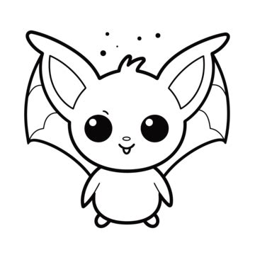 Cute Baby Bat Coloring Pages Outline Sketch Drawing Vector, Easy Bat ...