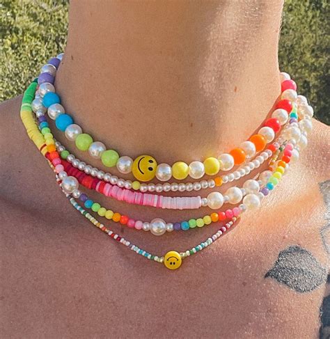 Rainbow Pearls Necklace in 2021 | Beaded necklace designs, Beaded ...