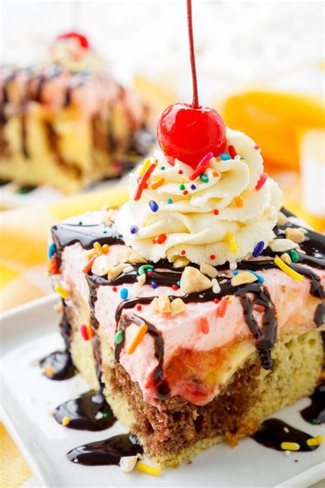 Banana Split Cake Recipe - Sugar and Soul