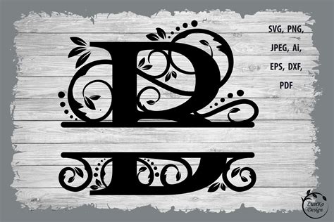 Monogram letter B. Split monogram letter b SVG, DXF, PNG By LusiKo Design | TheHungryJPEG