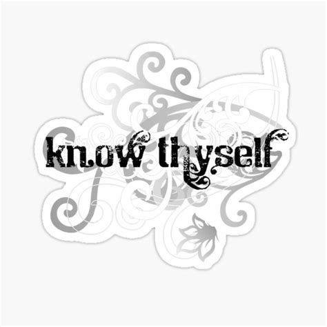 "Know Thyself" Sticker for Sale by izmet | Redbubble