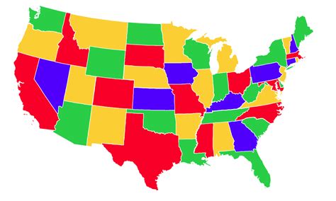 United States Map Colored