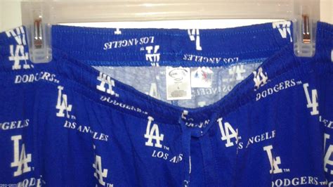 Official MLB Merchandise - LA DODGERS Mens L Pajamas Pants Drawstring Button Fly | #1785732245