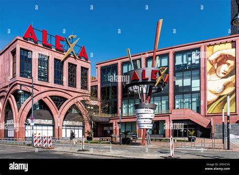 Alexa shopping centre. Pink arcaded Art Deco style building by architect Oliver Roser built 2004 ...