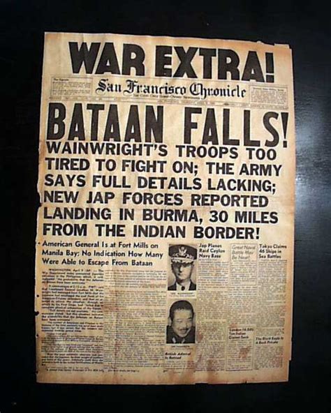 1942 Battle of Bataan ends w/ fall.... - RareNewspapers.com