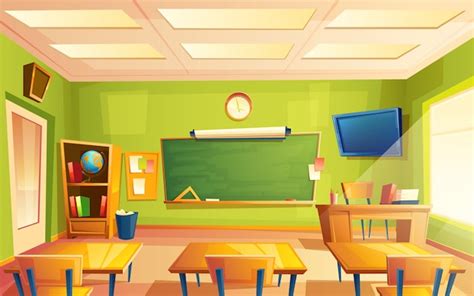 Premium Vector | Vector school classroom interior