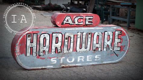 Vintage Industrial Ace Hardware Painted Steel Neon Lighted Sign | Ace ...