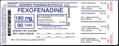 Fexofenadine Hydrochloride Information, Side Effects, Warnings and Recalls