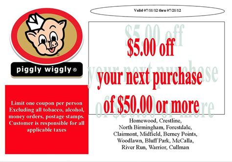 New Piggly Wiggly $5 off $50 printable coupon valid July 11-21 - al.com