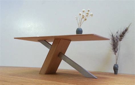 Metal & Wood Contemporary Design DINING TABLE 1:12Collectable