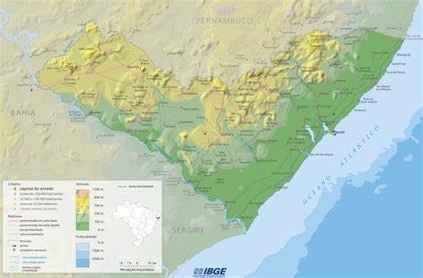 Map of Alagoas - State of Brazil