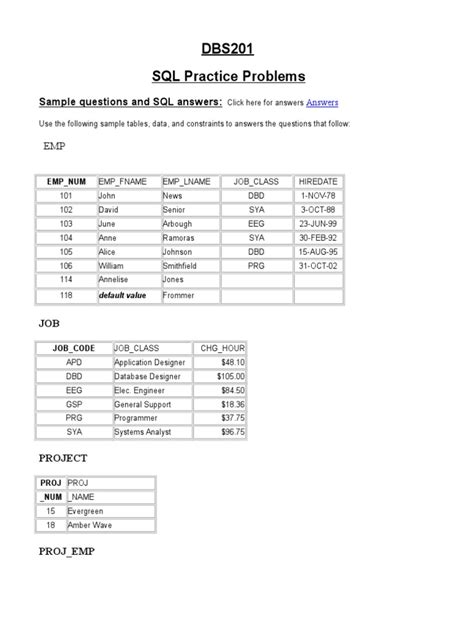 SQL Practice Problems(3) | Table (Database) | Databases