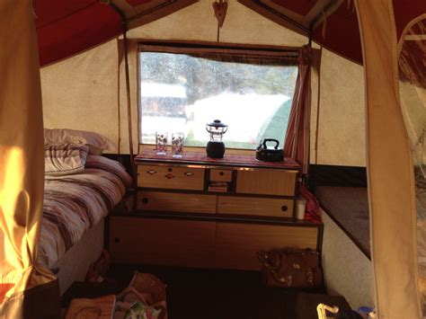 Interior of trailer tent | Trailer interior, Tent trailer, Interior