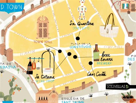 Alcudia Old Town (Mallorca, Spain) Illustrated Map | Skillshare Projects