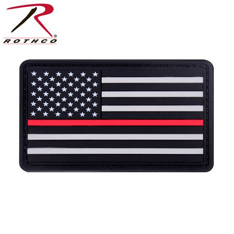 Rothco Rubber Thin Red Line Flag Patch