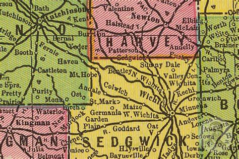 Vintage Kansas Map 1909 Old Map of Kansas Historical Wall | Etsy