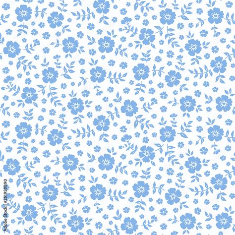 Blue Vector Floral Pattern