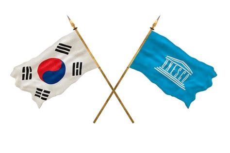 Premium Photo | Background for designers national day 3d model national flags south korea and unesco